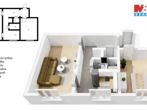 Prodej bytu 2+1, Český Krumlov - Plešivec, Sídliště Plešivec, 57 m2