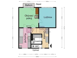 Pronájem bytu 2+1, Jindřichův Hradec, Tovární, 56 m2