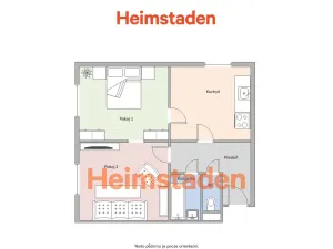 Pronájem bytu 2+1, Ostrava - Poruba, Gustava Klimenta, 57 m2