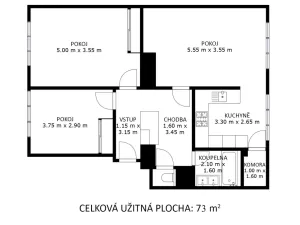 Prodej bytu 3+1, Kupařovice, 73 m2
