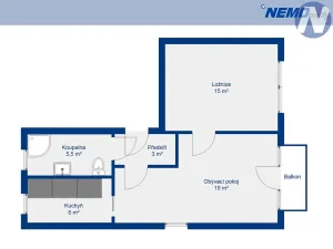 Pronájem bytu 2+1, České Budějovice, Roudenská, 54 m2
