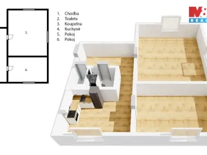 Pronájem bytu 2+1, Beroun - Beroun-Město, Švermova, 53 m2