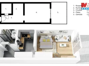 Prodej bytu 1+1, Rosice, 25 m2