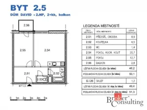 Pronájem bytu 2+kk, Kladno - Kročehlavy, Jaroslava Holečka, 49 m2