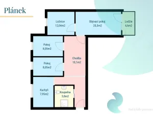 Pronájem bytu 4+1, Velešín, Nad Cihelnou, 78 m2