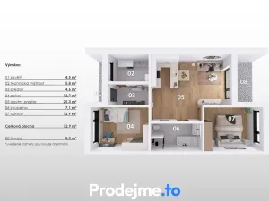 Prodej rodinného domu, Hevlín, 73 m2