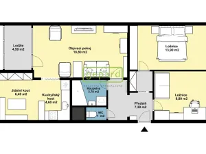 Pronájem bytu 3+1, Praha, Kaňkovského, 65 m2