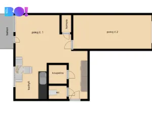 Pronájem bytu 2+kk, Třinec, Palackého, 53 m2