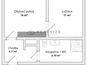 Pronájem bytu 2+kk, České Budějovice, Puklicova, 36 m2