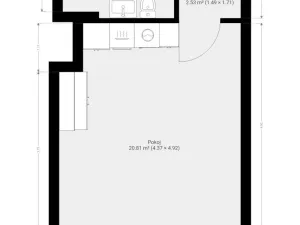 Pronájem bytu 1+kk, Brno - Komárov, Dornych, 30 m2