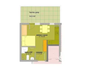 Prodej bytu 1+kk, Bjala, Bulharsko, 39 m2