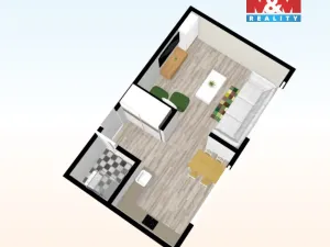 Pronájem bytu 1+kk, Kladno, Sevastopolská, 35 m2