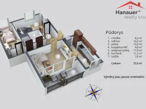 Prodej bytu 3+1, Ústí nad Labem - Krásné Březno, Anežky České, 72 m2