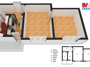 Pronájem bytu 2+1, Kamenice nad Lipou, Družstevní, 45 m2
