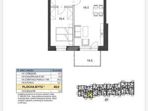Pronájem bytu 2+kk, Praha - Hostivař, Fojtova, 49 m2