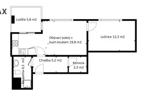 Pronájem bytu 2+kk, Praha - Nusle, Mužíkova, 43 m2