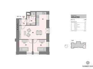 Pronájem bytu 3+kk, Olomouc - Hodolany, Holická, 52 m2