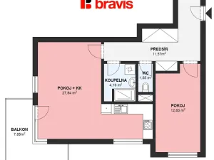 Pronájem bytu 2+kk, Brno - Medlánky, K Babě, 58 m2