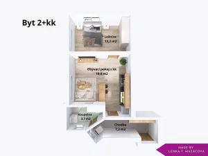 Pronájem bytu 2+kk, Olomouc, Starodružiníků, 46 m2