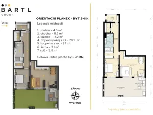 Pronájem bytu 2+kk, České Budějovice - České Budějovice 2, Krčínova, 71 m2