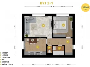 Pronájem bytu 2+1, Nová Role, Tovární, 60 m2
