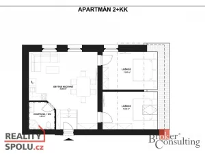 Prodej bytu 2+kk, Horní Lhota, 62 m2