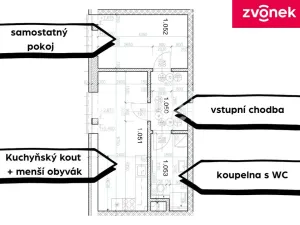 Pronájem bytu 2+kk, Otrokovice, Moravní, 40 m2