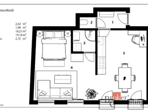 Prodej bytu 2+kk, Poděbrady - Poděbrady III, náměstí 5. května, 44 m2
