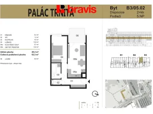 Pronájem bytu 2+kk, Brno - Trnitá, Placzkova, 48 m2