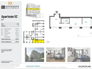 Pronájem bytu 2+1, Brno, Hvězdová, 46 m2