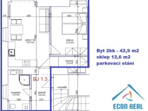 Pronájem bytu 2+kk, Kolín, Havlíčkova, 42 m2