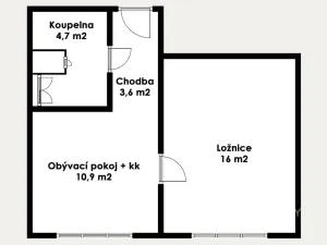 Pronájem bytu 2+kk, Litvínov, U Zámeckého parku, 35 m2