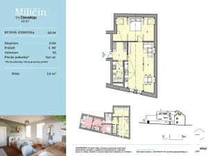 Prodej bytu 2+kk, Miličín, 74 m2