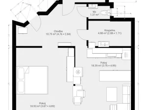 Pronájem bytu 3+kk, Brno, Křídlovická, 62 m2