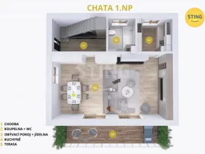 Prodej rodinného domu, Unhošť, Dědkův mlýn, 72 m2