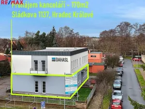 Pronájem kanceláře, Hradec Králové - Slezské Předměstí, Sládkova, 170 m2