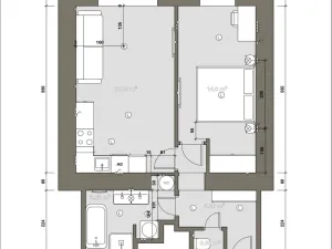 Prodej bytu 2+kk, Praha - Holešovice, U parního mlýna, 46 m2