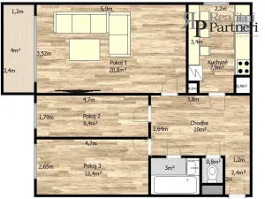 Prodej bytu 3+1, Praha - Modřany, Rilská, 67 m2