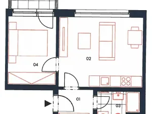 Pronájem bytu 2+kk, Praha - Nusle, Muzikova, 41 m2