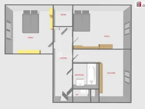 Pronájem bytu 2+1, Mikulov, Husova, 53 m2