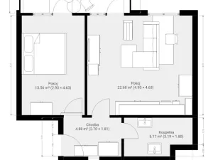 Pronájem bytu 2+kk, Brno, Nachová, 50 m2