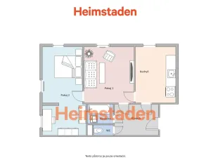 Pronájem bytu 2+1, Ostrava - Poruba, náměstí Boženy Němcové, 60 m2