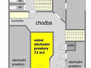 Pronájem kanceláře, Nové Město nad Metují, Komenského, 72 m2