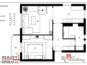Prodej bytu 2+1, Žďár nad Sázavou - Žďár nad Sázavou 3, Brodská, 58 m2