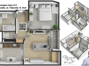 Pronájem bytu 2+1, Sezimovo Ústí, Táboritů, 46 m2