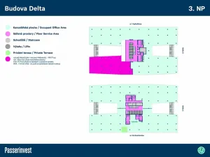 Pronájem kanceláře, Praha - Michle, Za Brumlovkou, 2030 m2