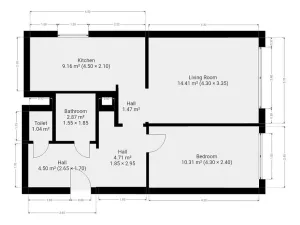 Pronájem bytu 2+1, Praha - Řepy, Makovského, 53 m2