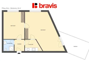 Pronájem kanceláře, Brno - Zábrdovice, Příkop, 84 m2