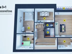 Prodej bytu 3+1, Krnov, Rooseveltova, 67 m2