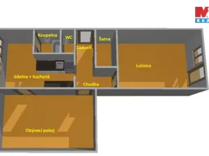 Pronájem bytu 2+1, Velešín, Sídliště, 61 m2